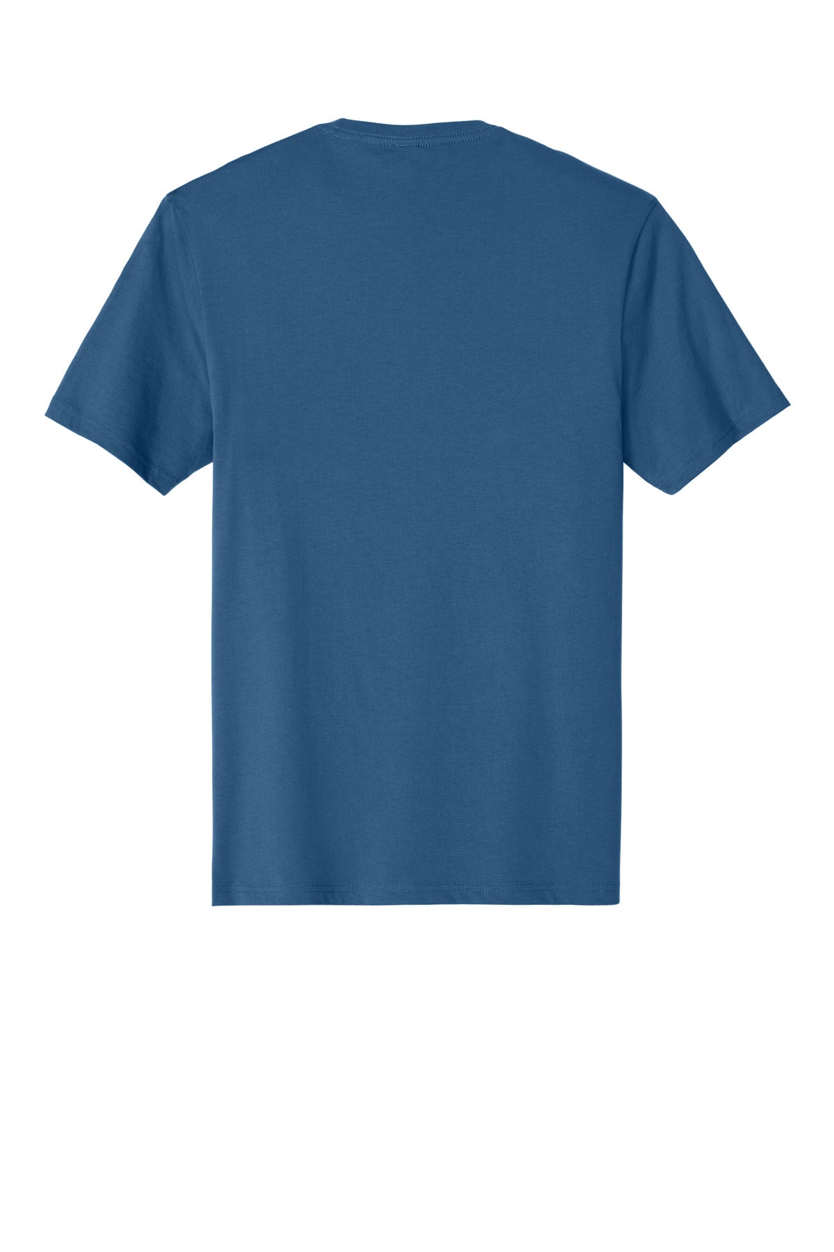 Rear View of Maritime Blue District Perfect Weight Tee. DT104 plain