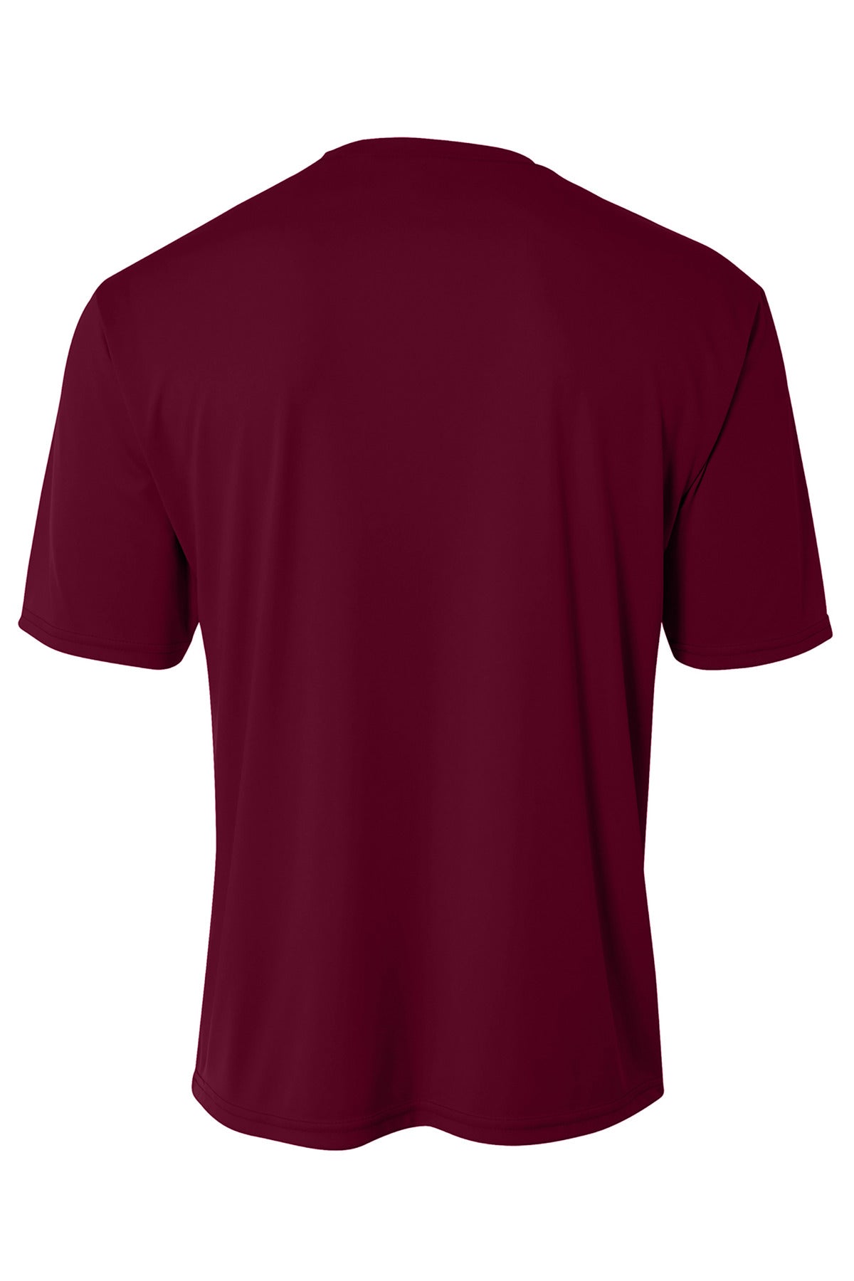 Rear View of Maroon A4 Cooling Performance Short Sleeve Tee A4N3142 plain