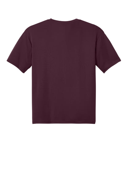 Rear View of Maroon A4 Cooling Performance Short Sleeve Tee A4N3142 plain