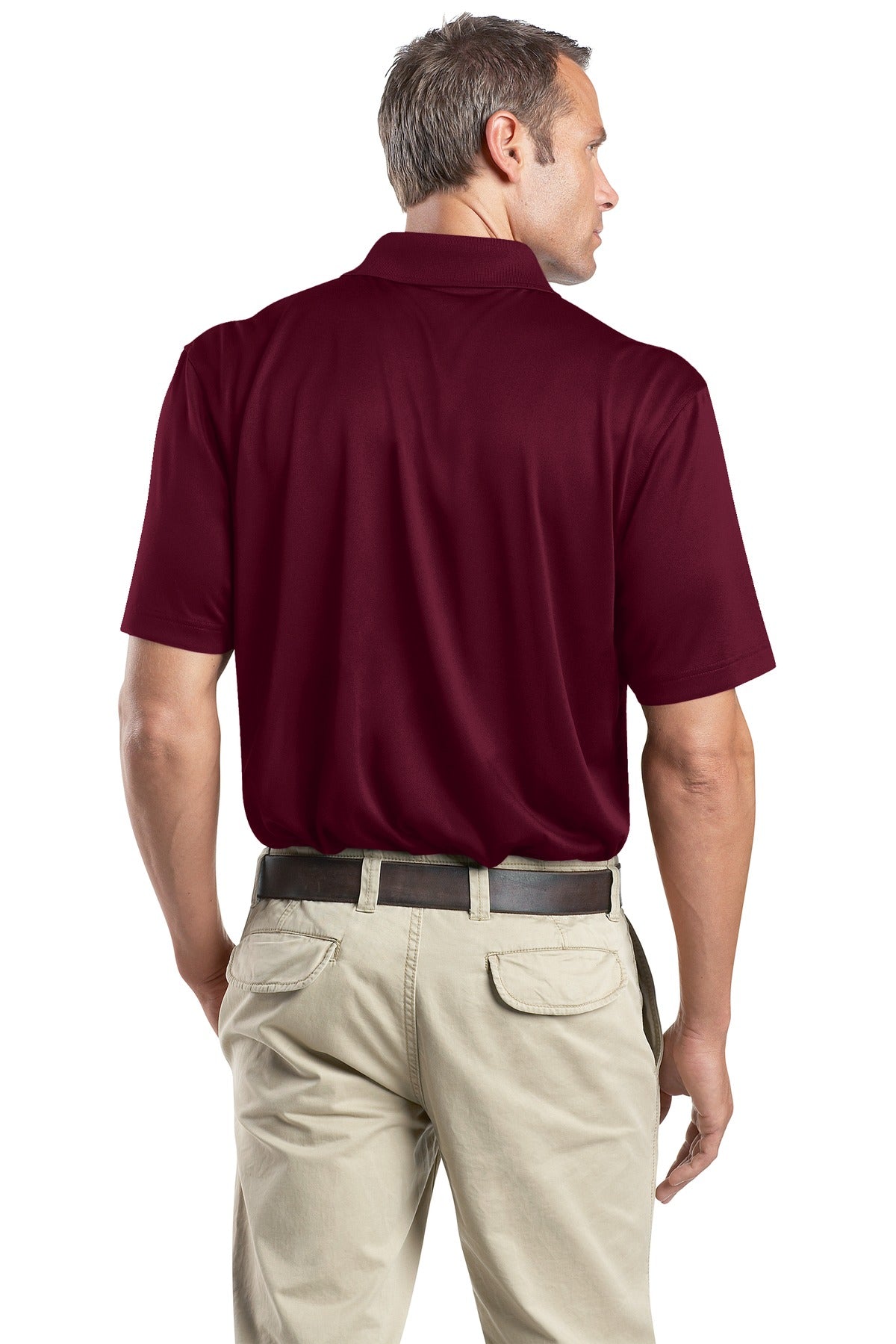 Rear View of Maroon CornerStone - Select Snag-Proof Polo. CS412 plain