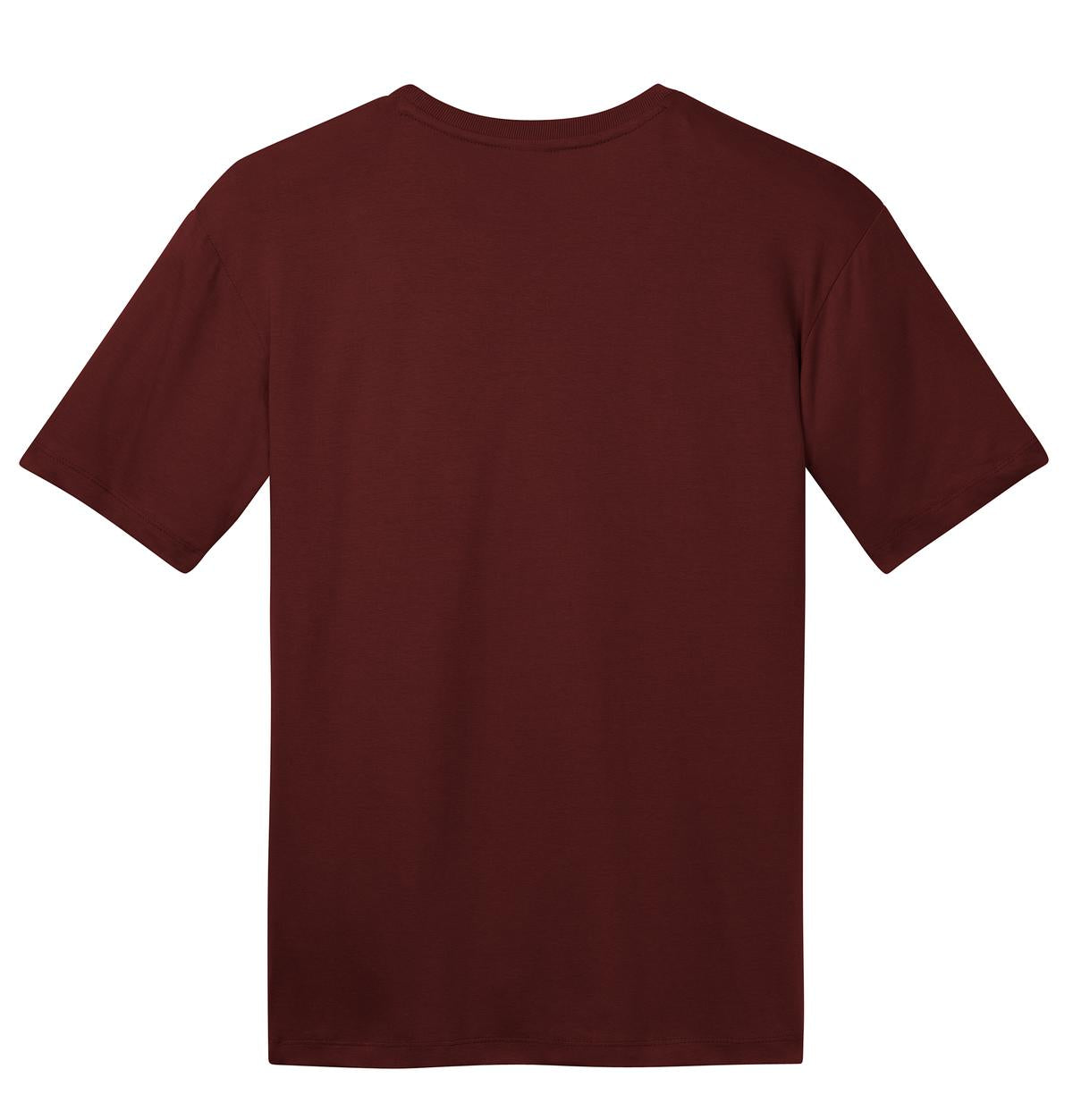 Rear View of Maroon District Perfect Weight Tee. DT104 plain