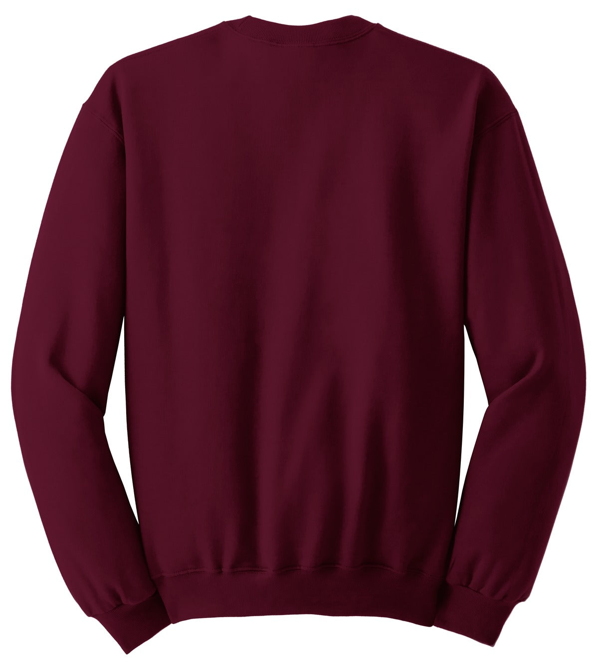 Rear View of Maroon Jerzees - NuBlend Crewneck Sweatshirt. 562M plain