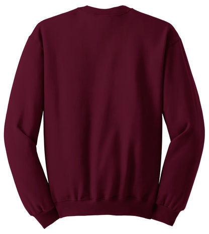 Rear View of Maroon Jerzees - NuBlend Crewneck Sweatshirt. 562M plain