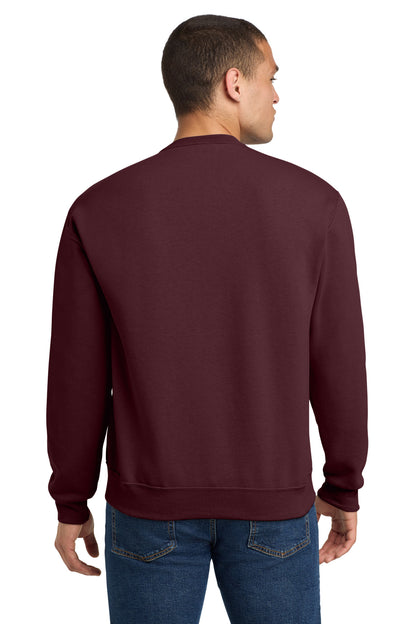 Rear View of Maroon Jerzees - NuBlend Crewneck Sweatshirt. 562M plain