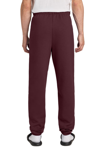 Rear View of Maroon Jerzees - NuBlend Sweatpant. 973M plain