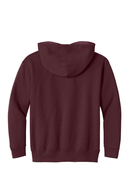Rear View of Maroon Jerzees - Youth NuBlend Pullover Hooded Sweatshirt. 996Y plain