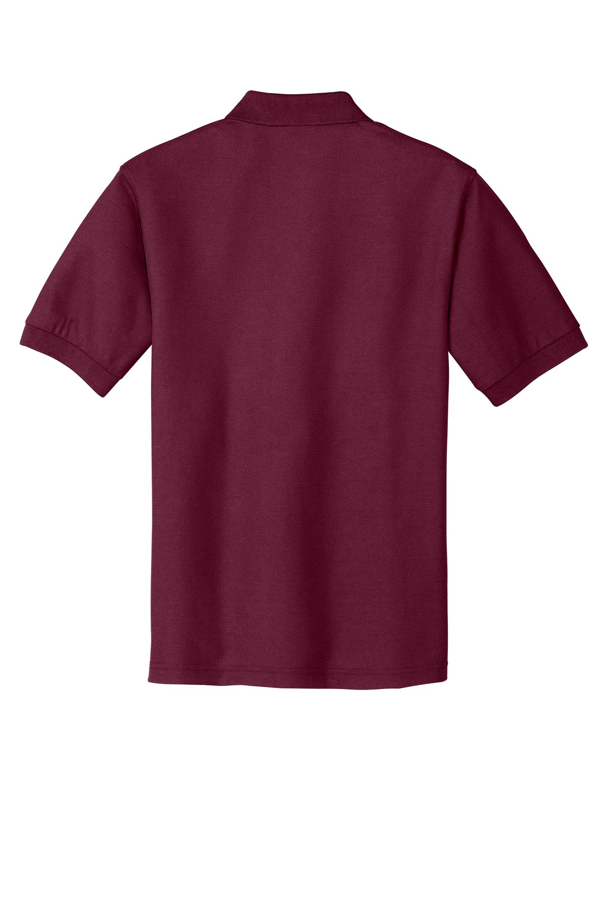 Rear View of Maroon Port Authority Extended Size Silk Touch Polo K500ES plain