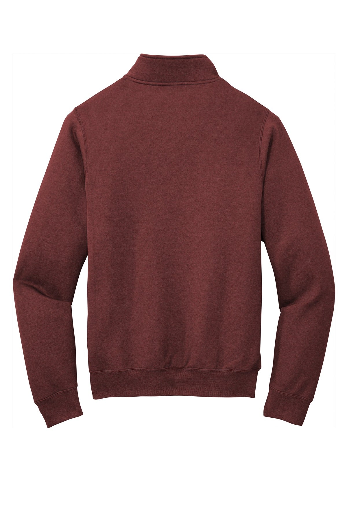 Rear View of Maroon Port & Co Core Fleece 1/4-Zip Pullover Sweatshirt PC78Q