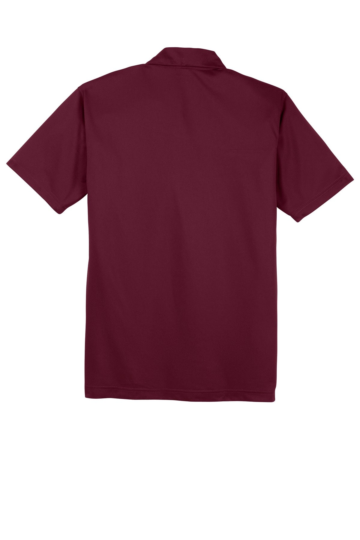 Rear View of Maroon Sport-Tek PosiCharge Active Textured Polo. ST690 plain