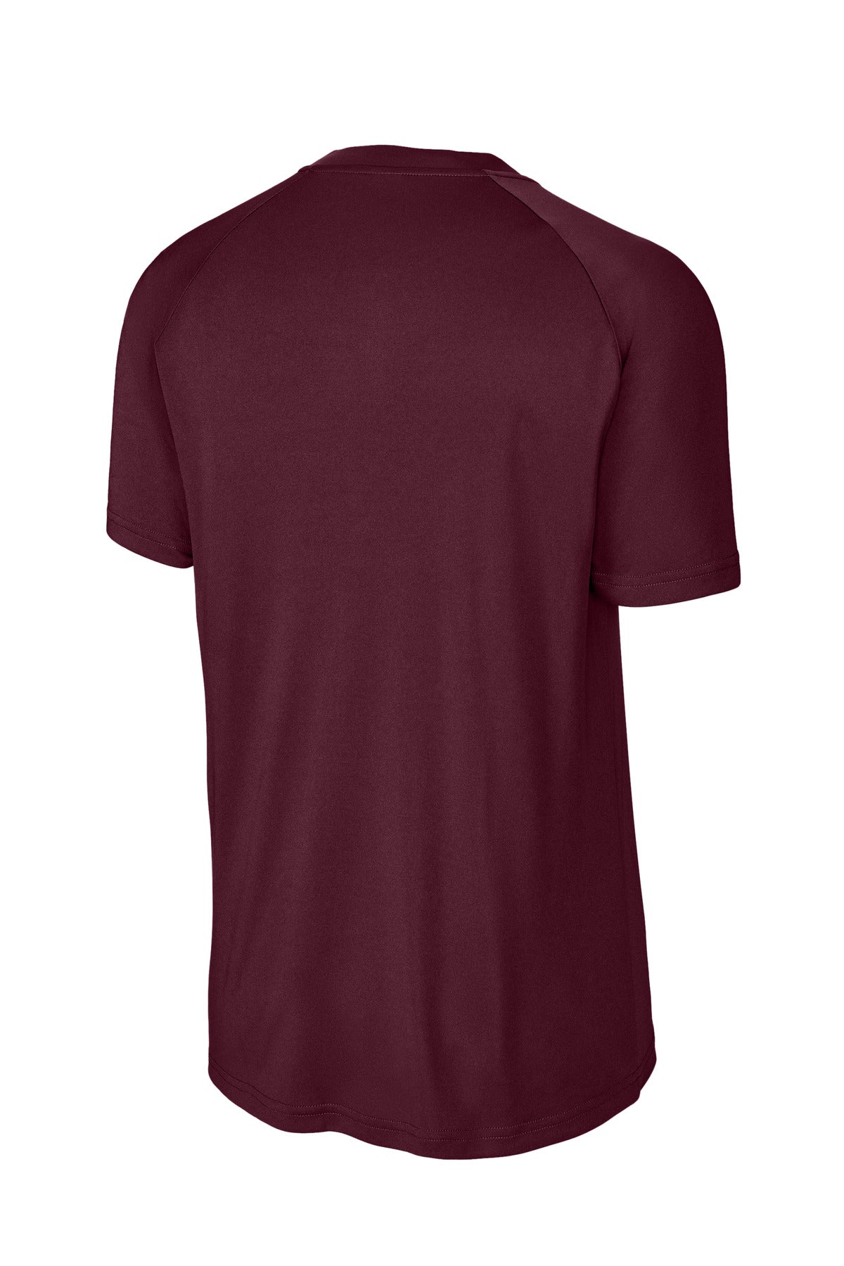 Rear View of Maroon Sport-Tek PosiCharge Competitor 2-Button Henley ST359 plain