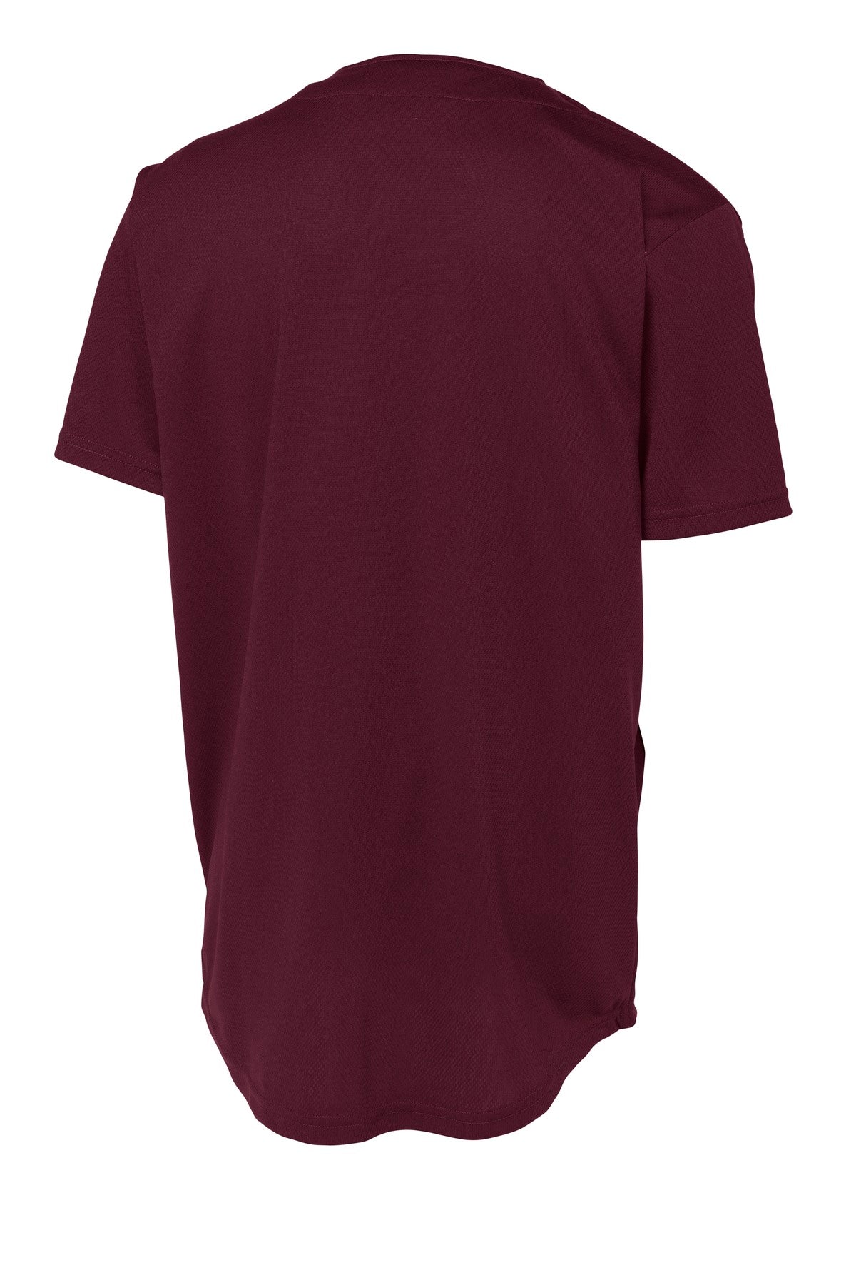 Rear View of Maroon Sport-Tek PosiCharge Tough Mesh Full-Button Jersey. ST220 plain