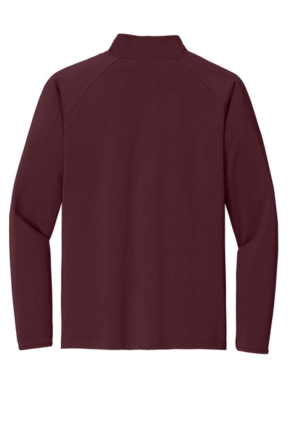 Rear View of Maroon Sport-Tek Sport-Wick Stretch 1/4-Zip Pullover. ST850 plain