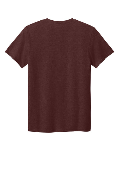 Rear View of MaroonHthr Jerzees Premium Blend Ring Spun T-Shirt 560M plain