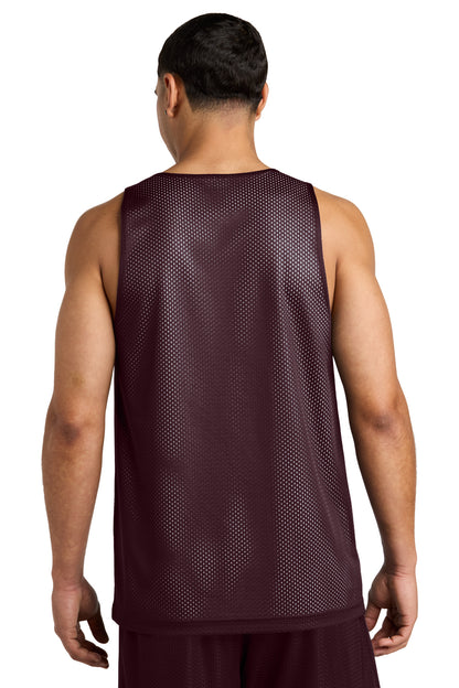 Rear View of Mar/White Sport-Tek PosiCharge Reversible Mesh Tank ST5000 plain