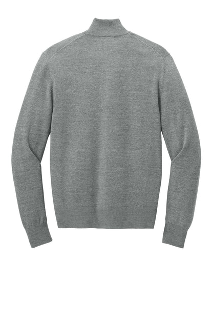 Rear View of MdHtGrey Port Authority Easy Care Full-Zip Sweater SW2901 plain
