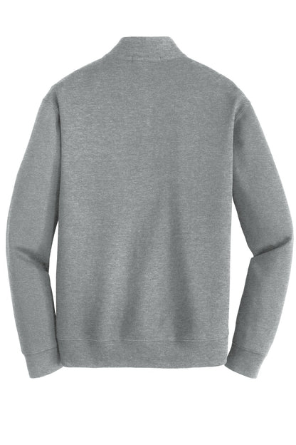 Rear View of Med He Gy/ChHe Port Authority Interlock 1/4-Zip. K807 plain