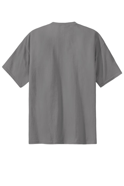 Rear View of Medium Gray Port & Co Essential Tee. PC61 plain
