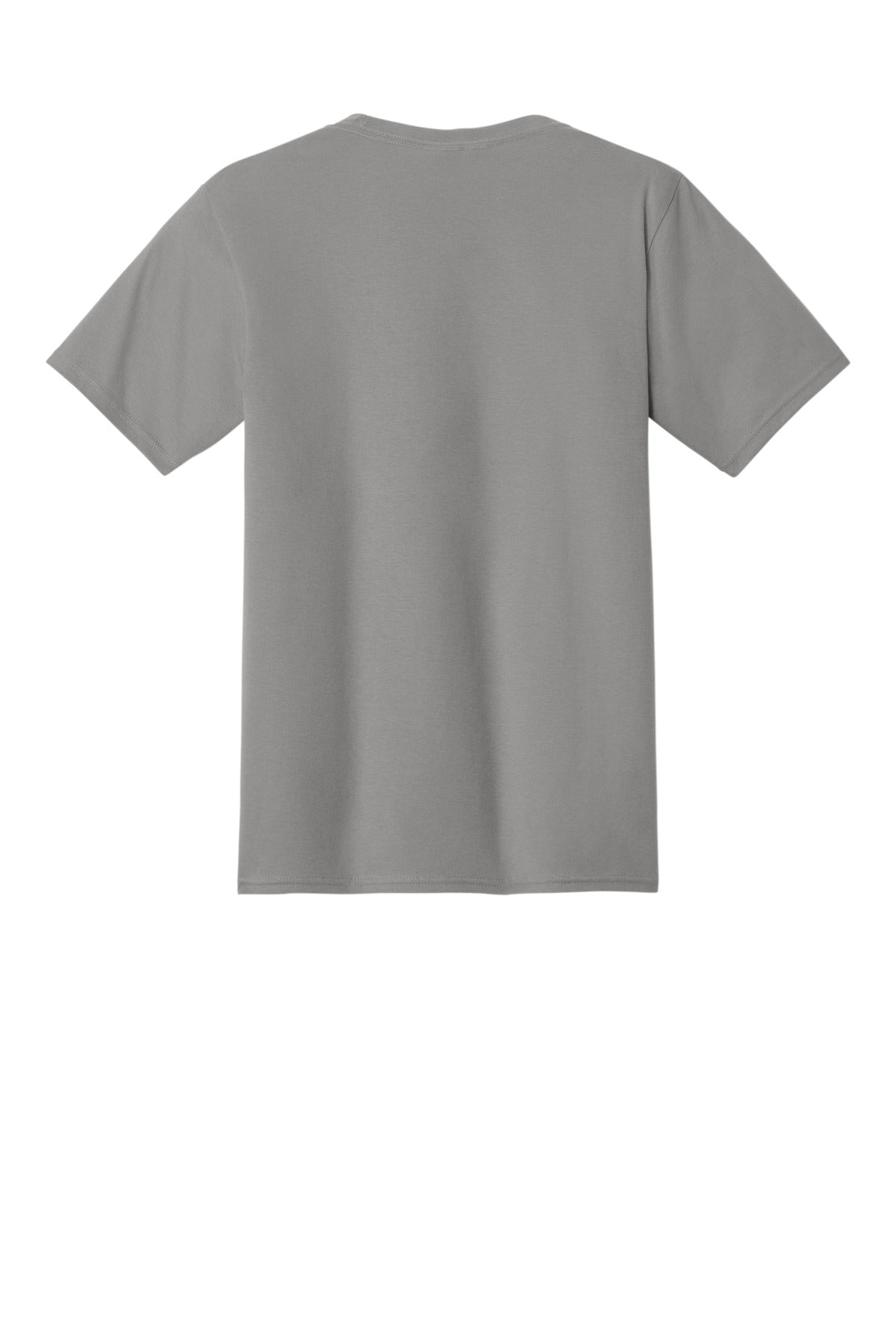 Rear View of Medium Grey Port & Co Fan Favorite Tee. PC450 plain