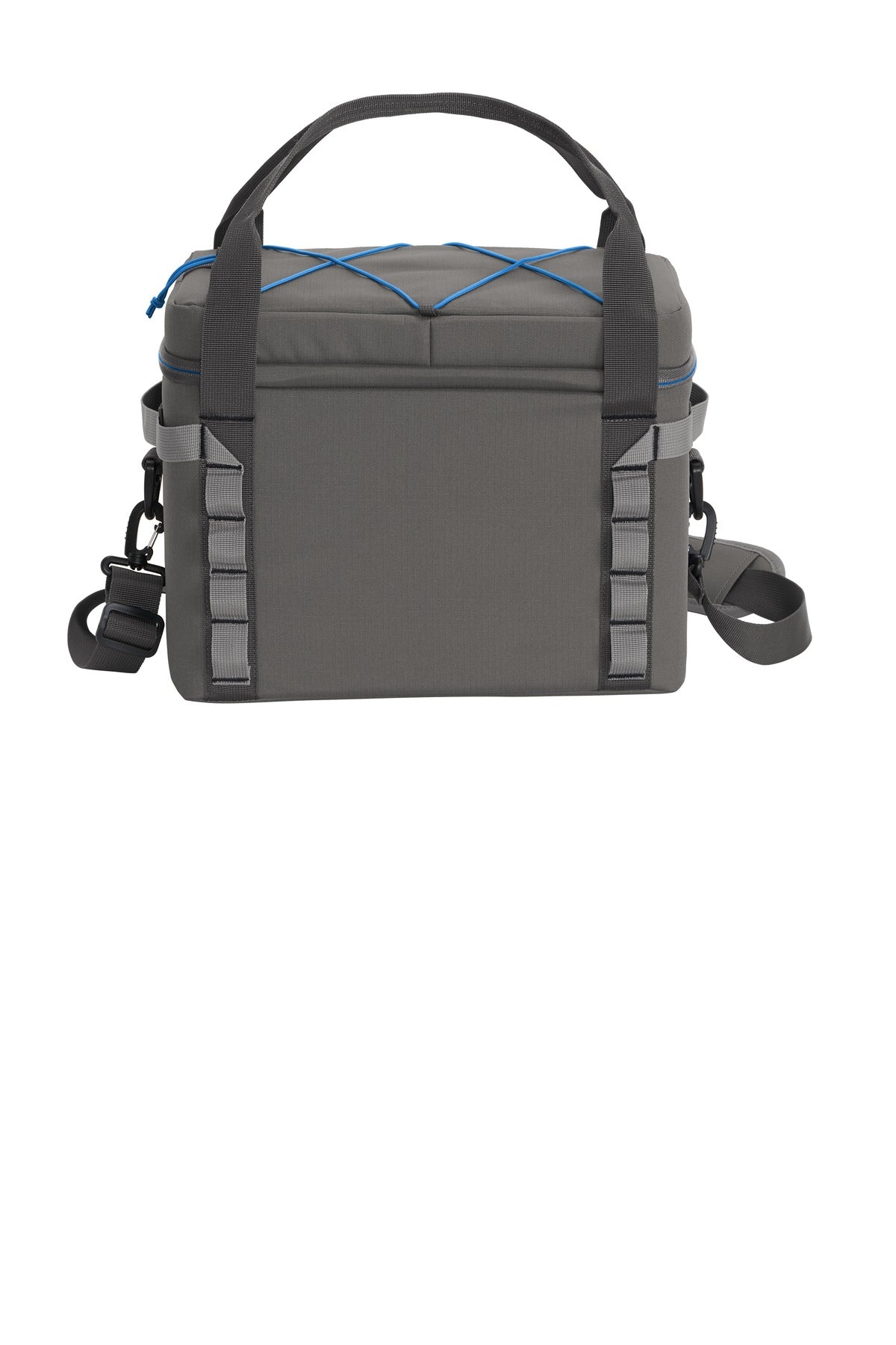 Rear View of Metal Gy/Ex Bl Eddie Bauer Max Cool 24-Can Cooler EB800 plain