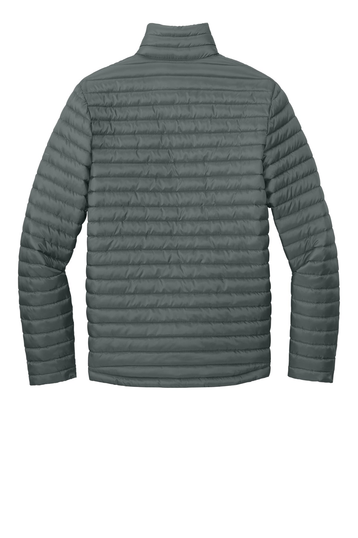Rear View of MetalGrey Eddie Bauer Packable Quilted Full-Zip EB514 plain