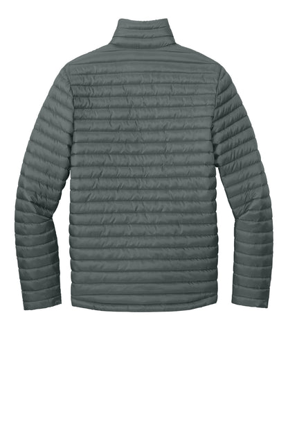 Rear View of MetalGrey Eddie Bauer Packable Quilted Full-Zip EB514 plain