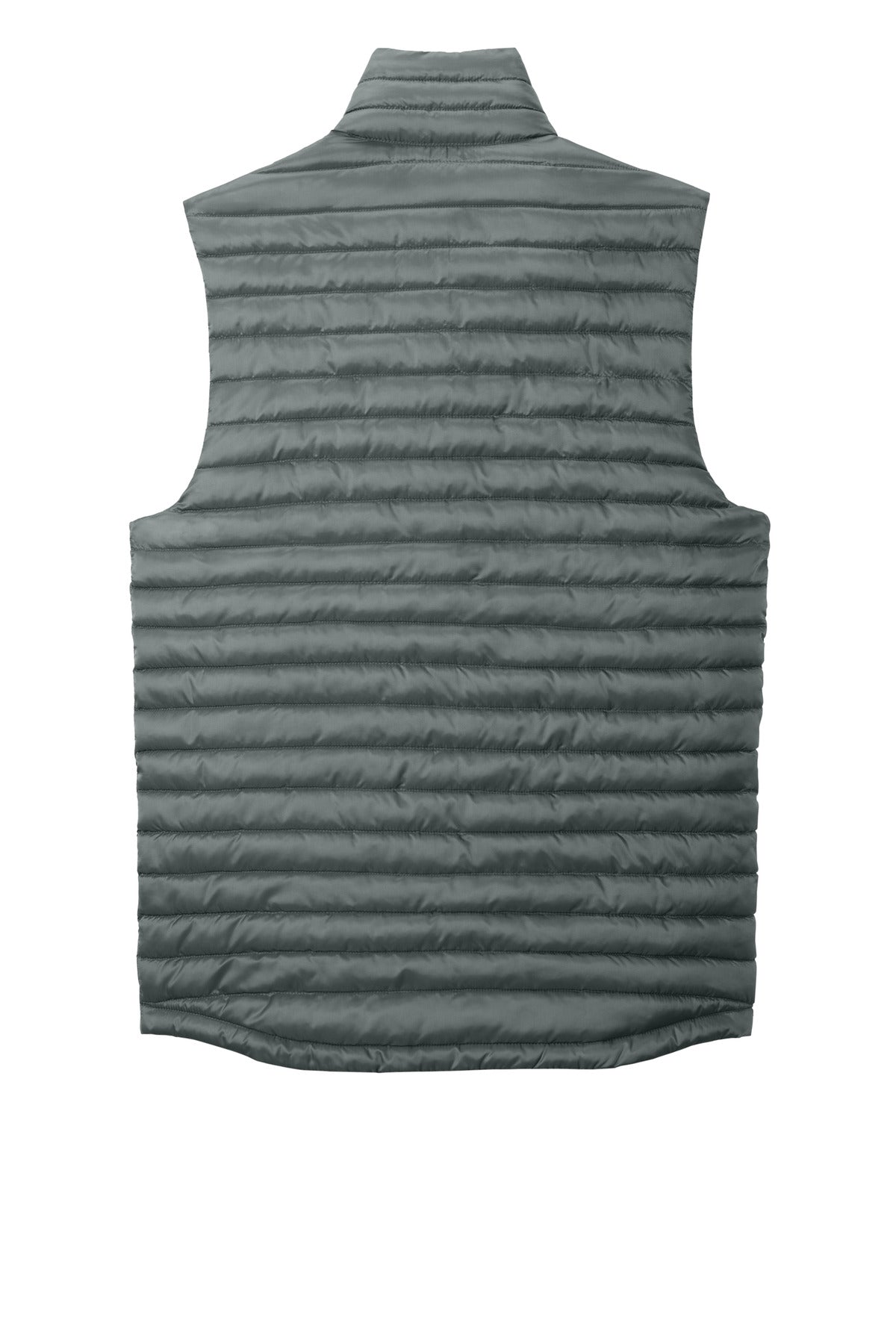 Rear View of MetalGrey Eddie Bauer Packable Quilted Vest EB516 plain