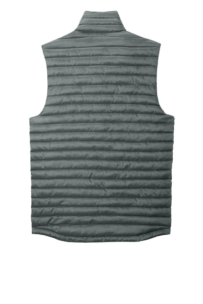 Rear View of MetalGrey Eddie Bauer Packable Quilted Vest EB516 plain