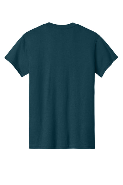 Rear View of Midnight Gildan - Heavy Cotton 100% Cotton T-Shirt. 5000 plain