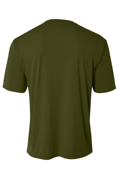 Rear View of MilGreen A4 Cooling Performance Short Sleeve Tee A4N3142 plain