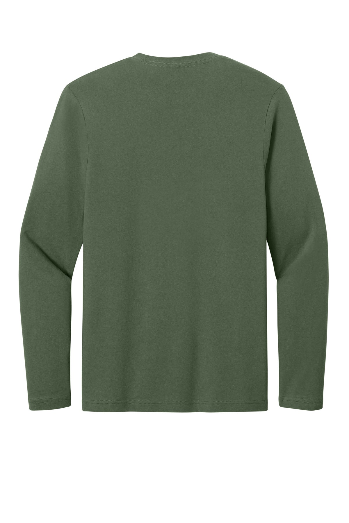 Rear View of MilGreen Gildan Softstyle Long Sleeve T-Shirt. 64400 plain
