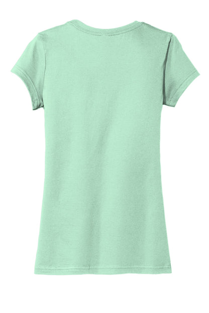 Rear View of Mint District Women's Fitted Very Important Tee . DT6001 plain