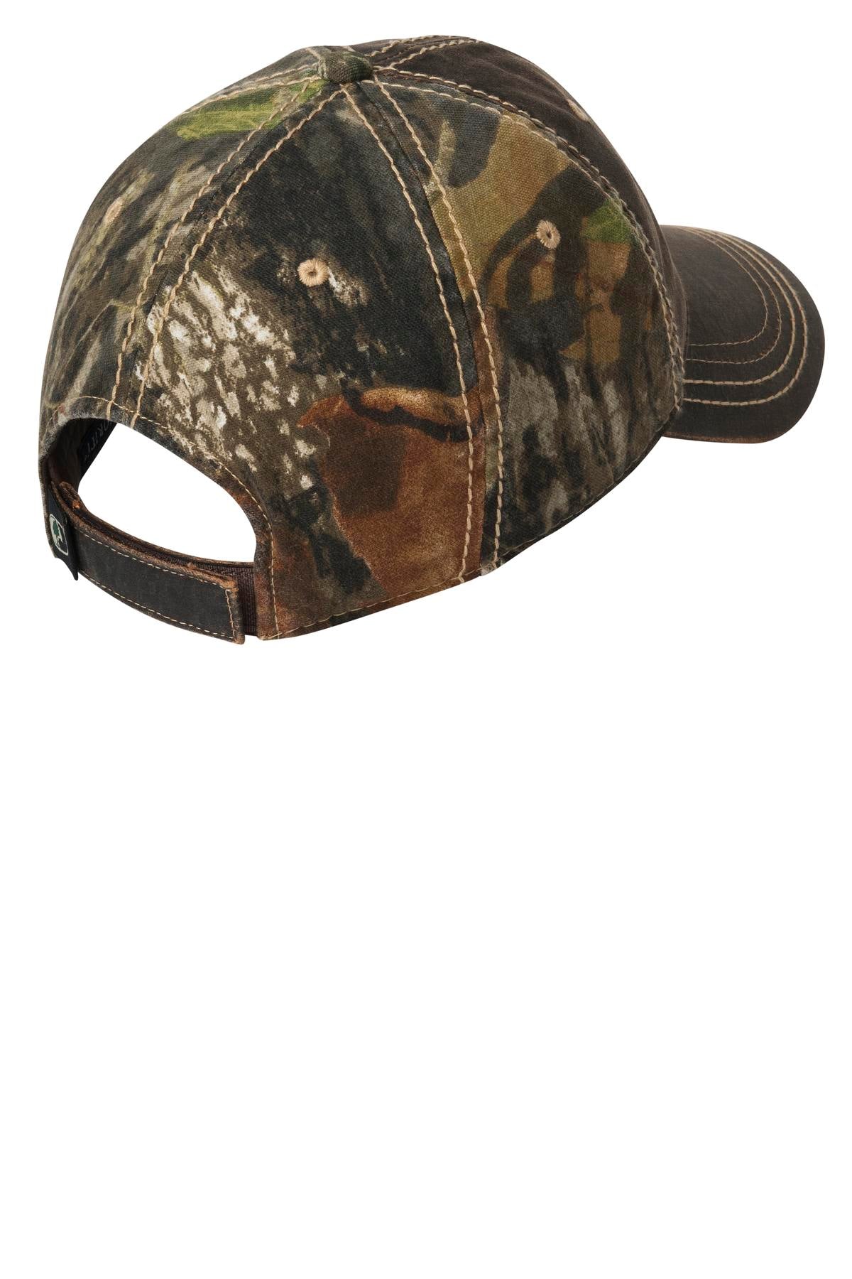 Rear View of Msy Oak New BU Port Authority Pigment Print Camouflage Cap. C819 plain