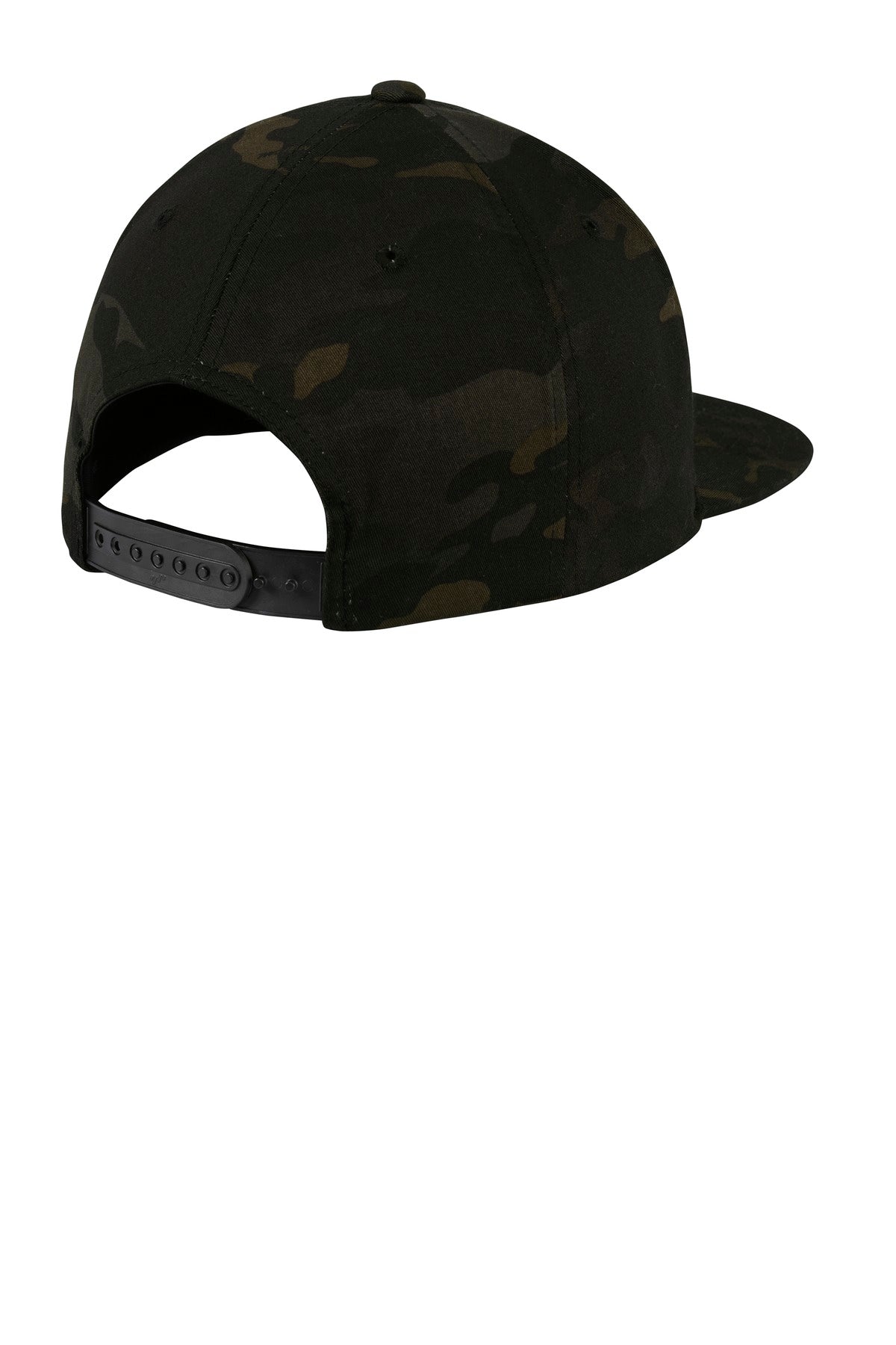 Rear View of Multicam Black Sport-Tek YP Classics Flat Bill Snapback Cap. STC19 plain