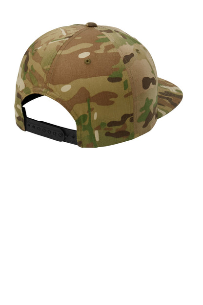 Rear View of Multicam Sport-Tek YP Classics Flat Bill Snapback Cap. STC19 plain