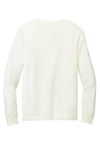 Rear View of Natural District Perfect Tri Long Sleeve Henley DT145 plain