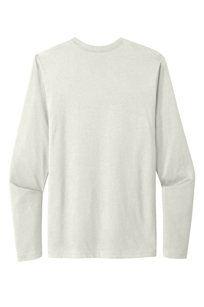 Rear View of Natural Next Level Apparel Cotton Long Sleeve Tee. NL3601 plain
