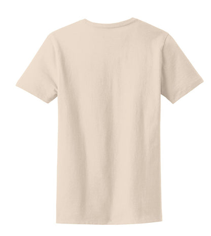 Rear View of Natural Port & Co Women's Essential Tee. LPC61 plain