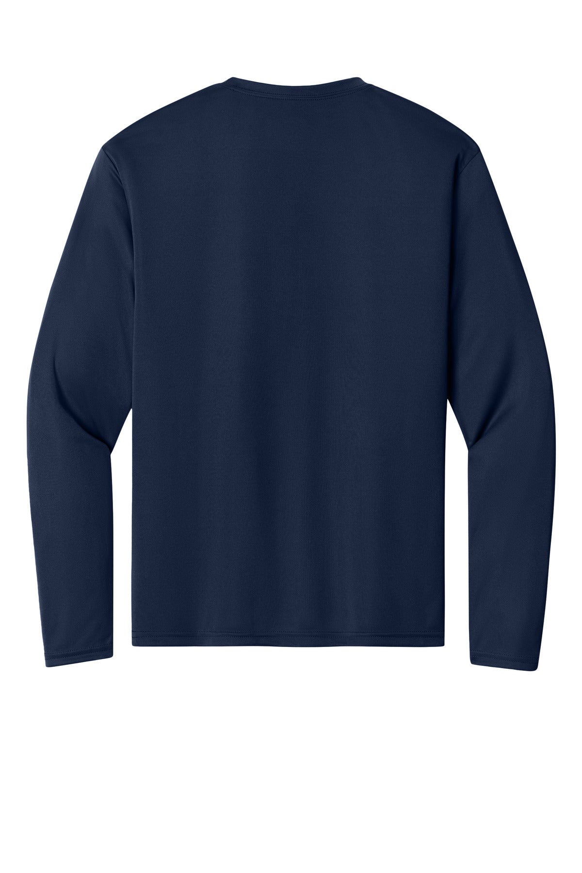 Rear View of Navy A4 Cooling Performance Long Sleeve Tee A4N3165 plain