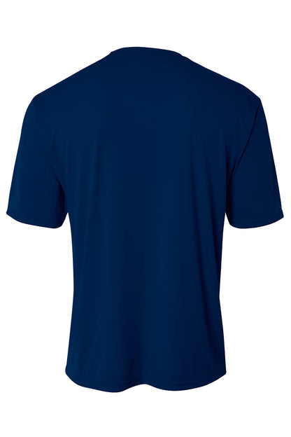 Rear View of Navy A4 Cooling Performance Short Sleeve Tee A4N3142 plain