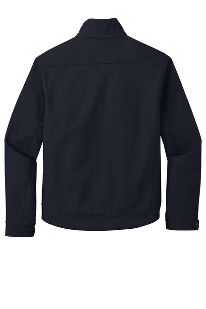 Rear View of Navy Blue CornerStone Duck Bonded Soft Shell Jacket CSJ60 plain