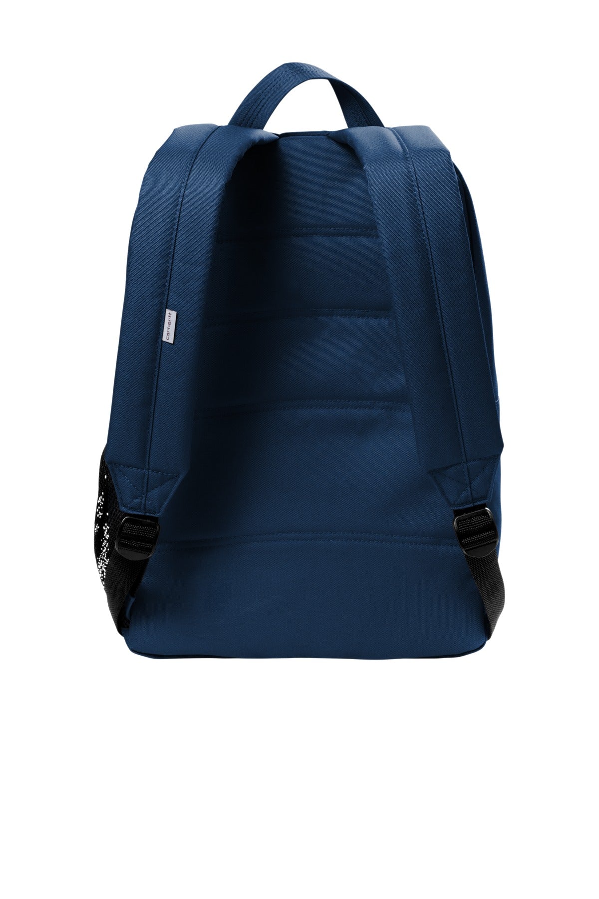 Rear View of Navy Carhartt Canvas Backpack. CT89241804 plain