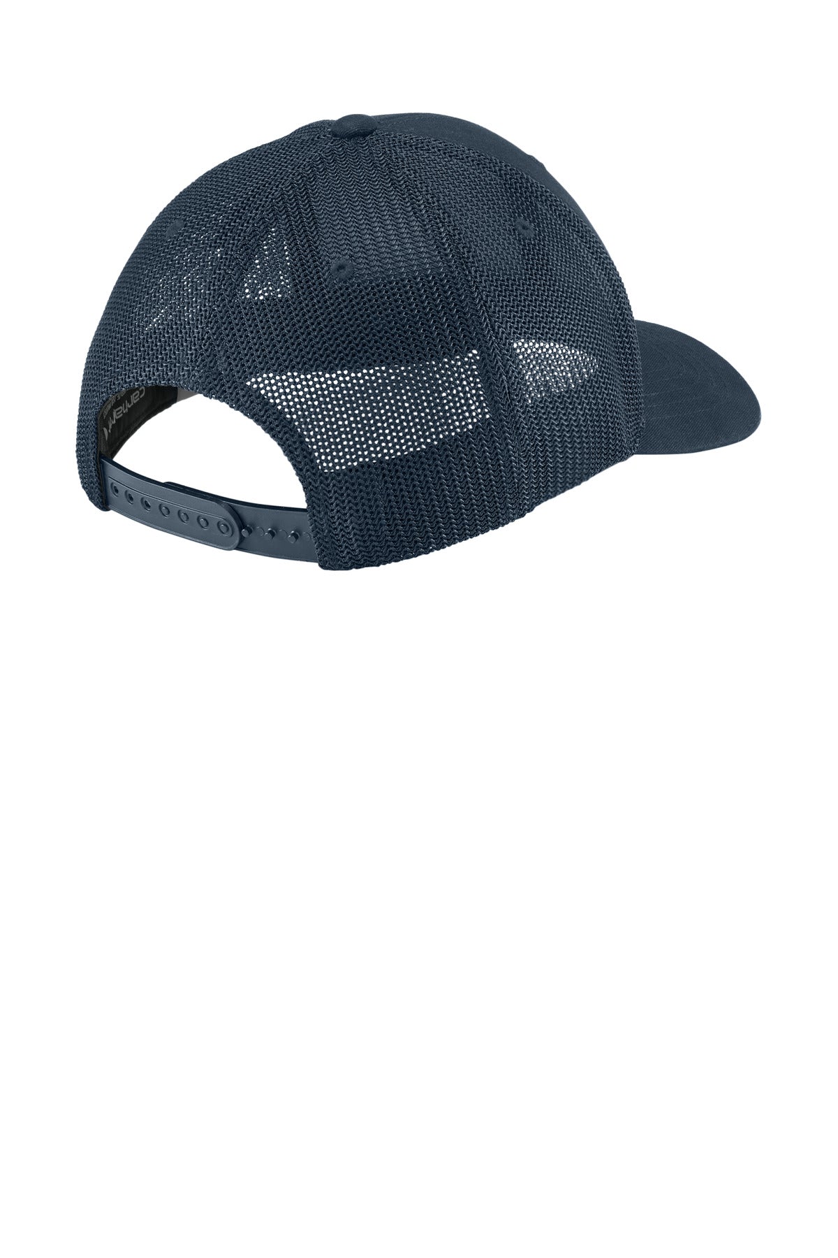 Rear View of Navy Carhartt Flexfit 110 Mesh Back Cap CT106577 plain