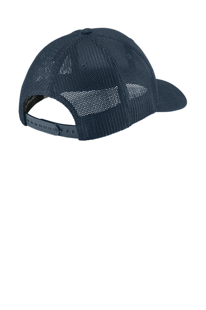Rear View of Navy Carhartt Flexfit 110 Mesh Back Cap CT106577 plain