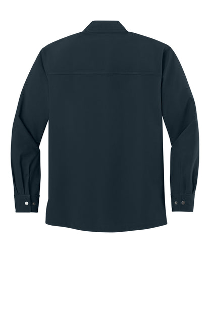 Rear View of Navy CornerStone Soft Shell Shirt Jacket CSJ73 plain