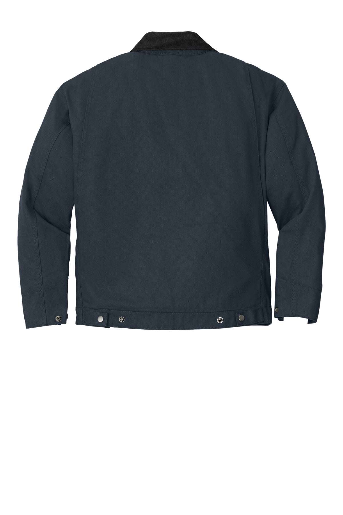 Rear View of Navy CornerStone Tall Duck Cloth Work Jacket. TLJ763 plain