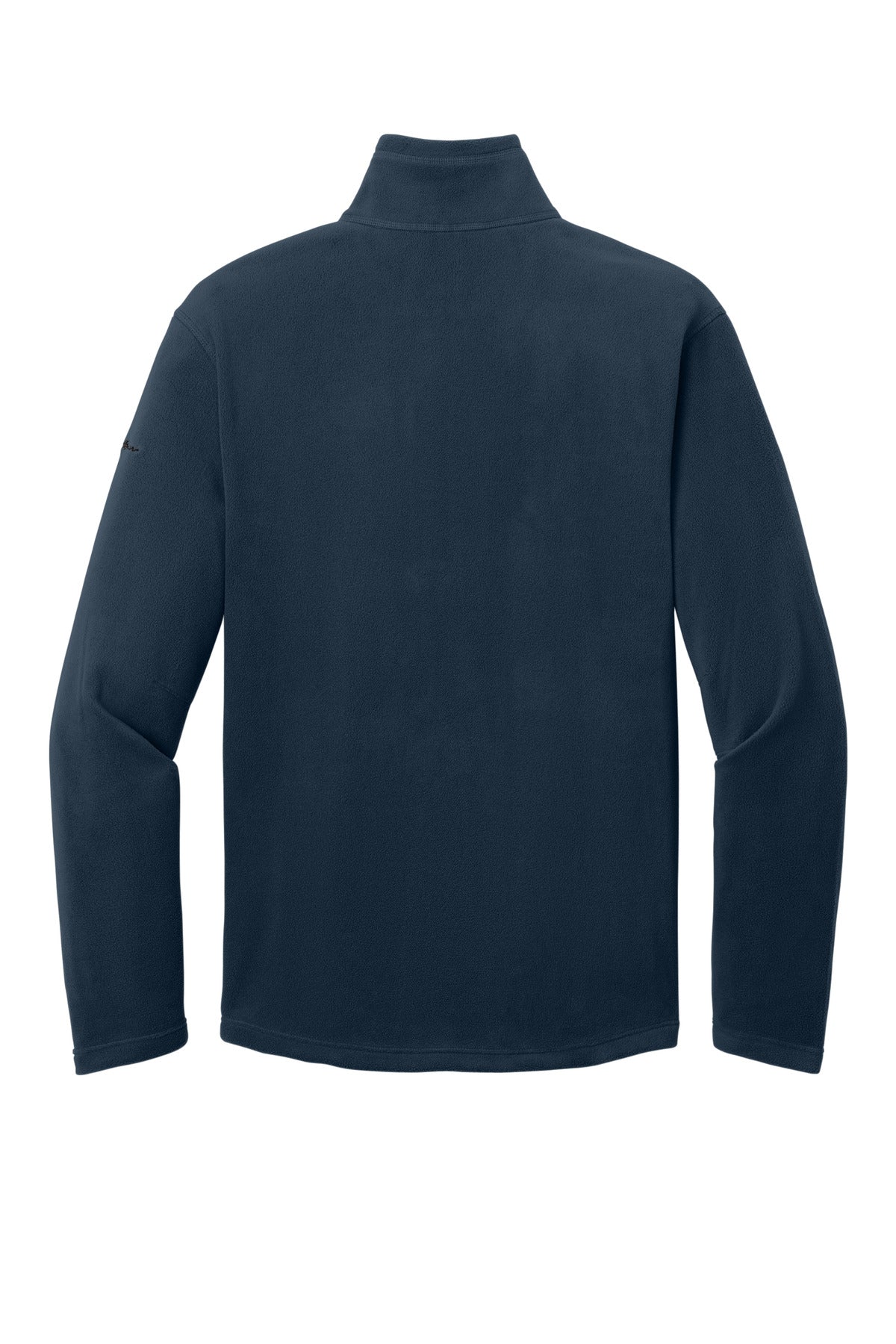 Rear View of Navy Eddie Bauer 1/2-Zip Microfleece Jacket. EB226 plain