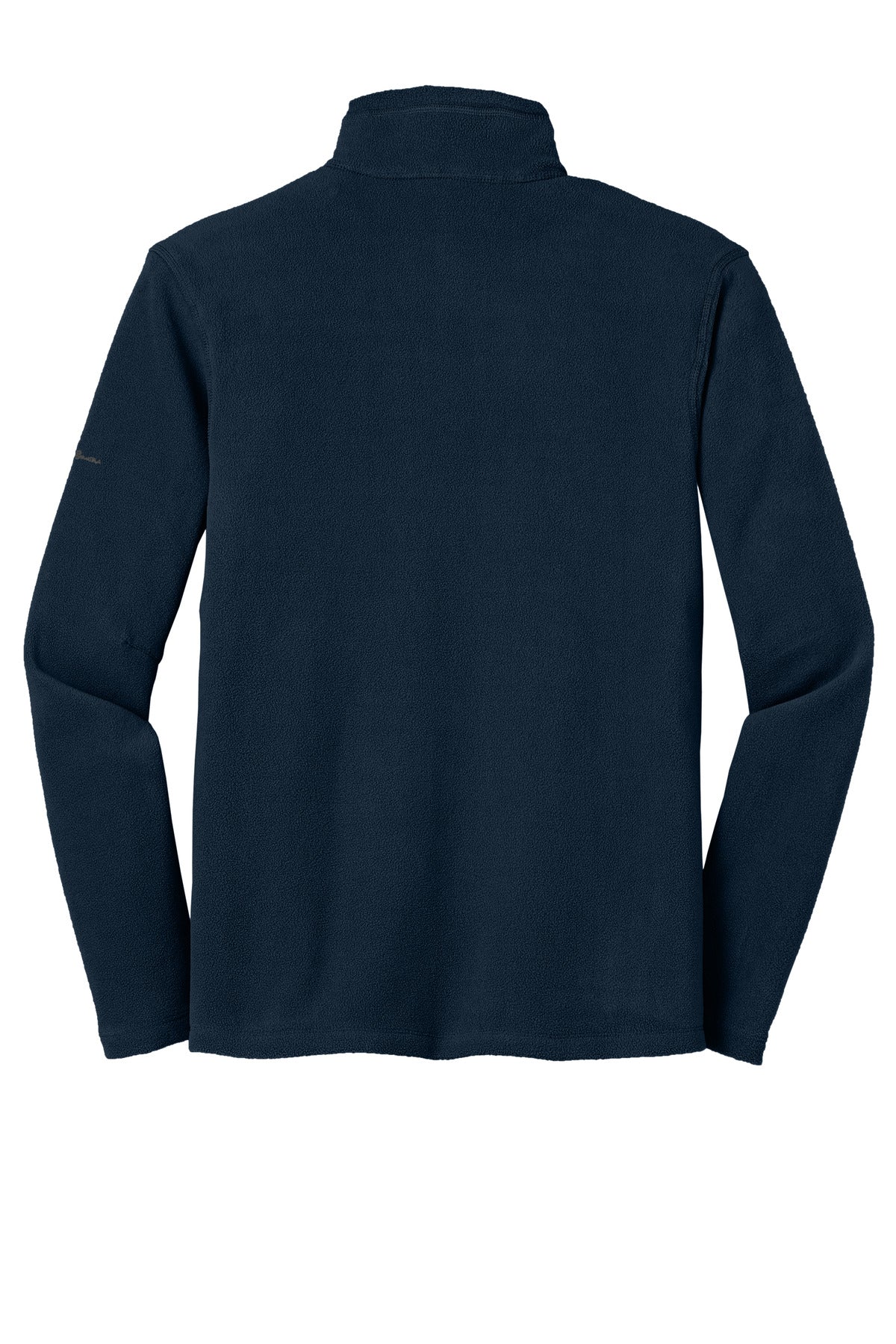 Rear View of Navy Eddie Bauer Full-Zip Microfleece Jacket. EB224 plain
