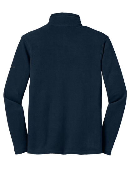 Rear View of Navy Eddie Bauer Full-Zip Microfleece Jacket. EB224 plain