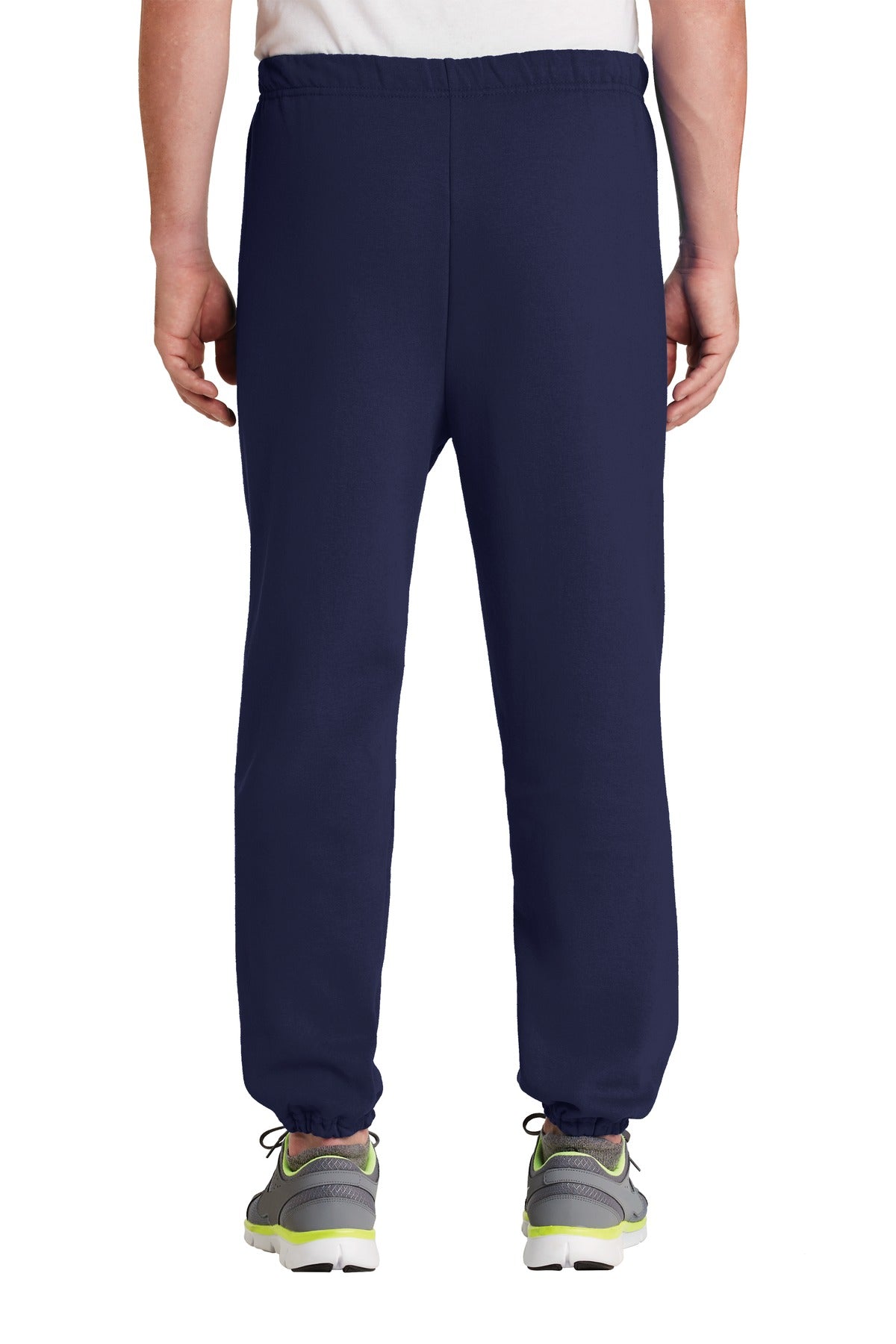 Rear View of Navy Jerzees - NuBlend Sweatpant. 973M plain