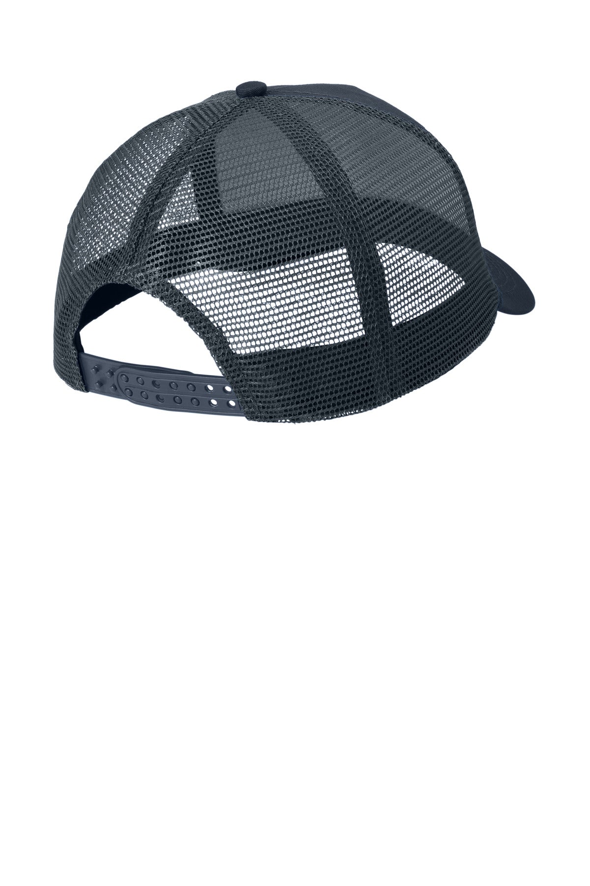Rear View of Navy Port Authority 5-Panel Snapback Cap. C932 plain